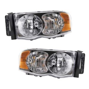 Headlight Set Fits 2002-2005 Dodge Ram 1500 Ram 2500 Ram 3500