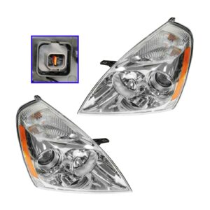 Headlight Headlamp Left LH Right RH Pair Set of 2 Kit for 07-08 Kia Sedona