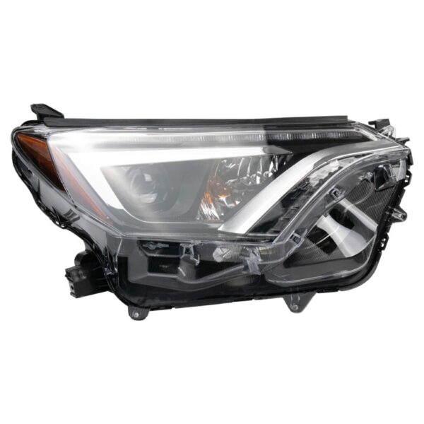 Right Headlight Assembly LED Compatible with 2016-2018 Toyota Rav4 Japan Built LED Headlight
