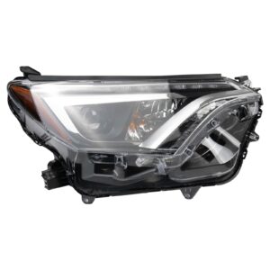 Right Headlight Assembly LED Compatible with 2016-2018 Toyota Rav4 Japan Built LED Headlight