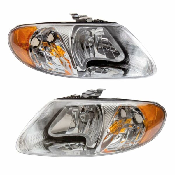 Headlights Headlamps Left & Right Pair Set for Dodge Grand Caravan Voyager
