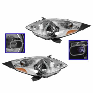 Headlight Headlamp Driver Passenger Pair Set of 2 for 13-14 Chevy Spark