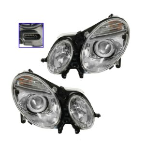HID Xenon Headlights Headlamps Left & Right Pair Set for Mercedes Benz E-Class