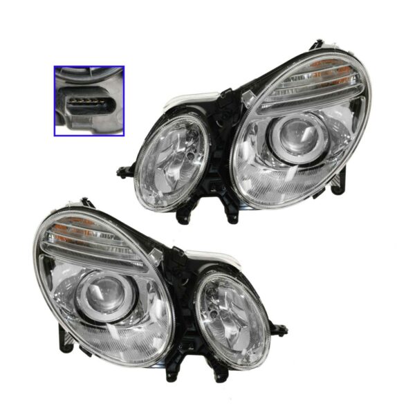HID Xenon Headlights Headlamps Left & Right Pair Set for Mercedes Benz E-Class
