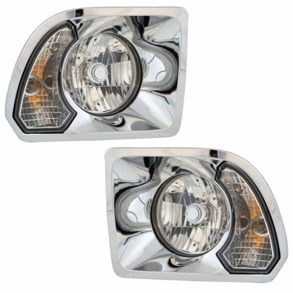 Headlight Lamp Assembly Pair LH & RH Sides Compatible with Freightliner Columbia 108SD