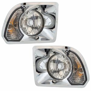 Headlight Lamp Assembly Pair LH & RH Sides Compatible with Freightliner Columbia 108SD