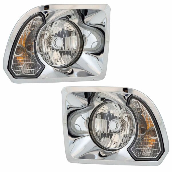 Headlight Lamp Assembly Pair LH & RH Sides Compatible with Freightliner Columbia 108SD