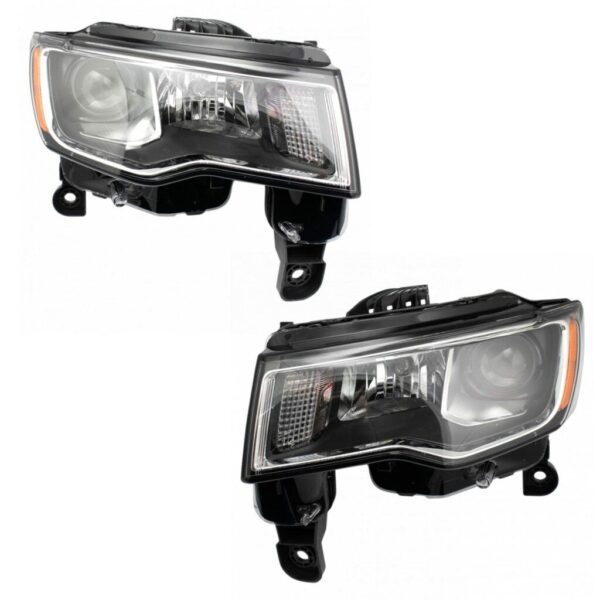 Halogen Headlight Lamp Assembly LH RH Kit Pair for Jeep Grand Cherokee