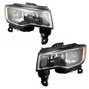 Halogen Headlight Lamp Assembly LH RH Kit Pair for Jeep Grand Cherokee