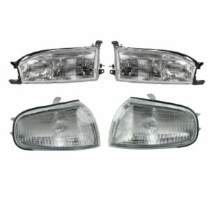 Headlights & Parking Corner Lights Left & Right Kit Set for 92-94 Toyota Camry
