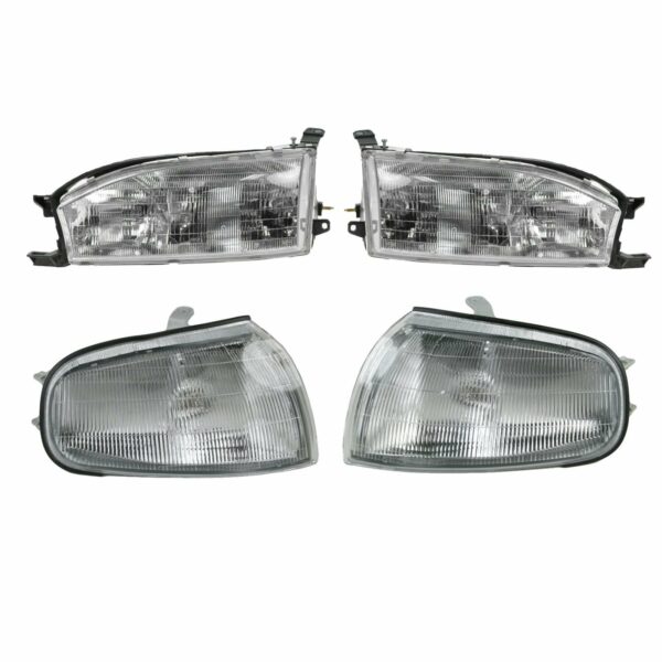 Headlights & Parking Corner Lights Left & Right Kit Set for 92-94 Toyota Camry