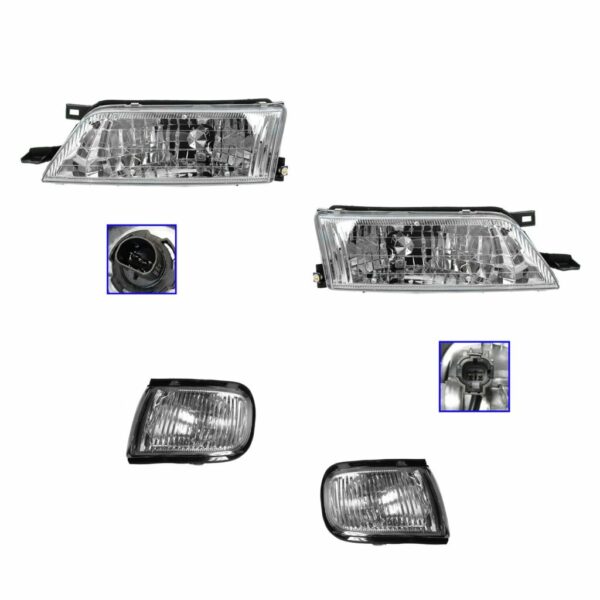 Headlight Headlamp Corner Light Lamp Kit Set for 97-99 Nissan Maxima