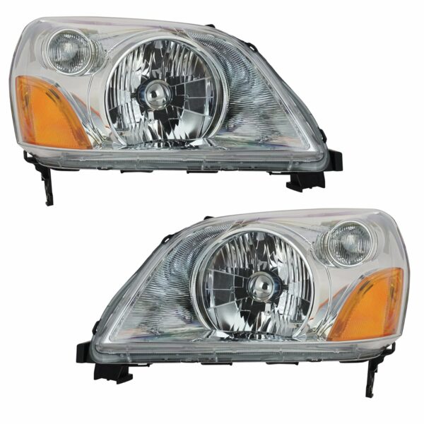 Headlights Headlamps Left & Right Pair Set for 03-05 Honda Pilot