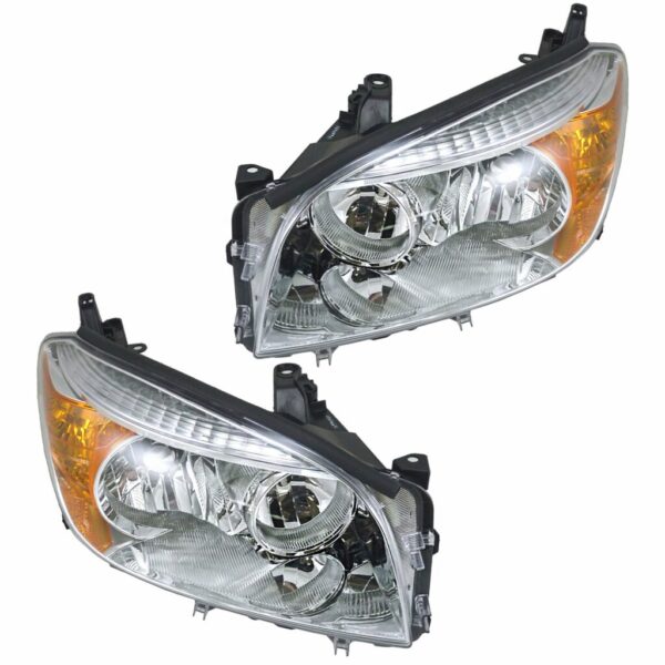 Headlights Headlamps Left & Right Pair Set for 06-08 Toyota Rav4 Rav-4