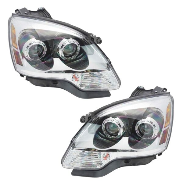 Clear Lens Halogen Headlight Lamp Right & Left Pair Set for 08-12 GMC Acadia