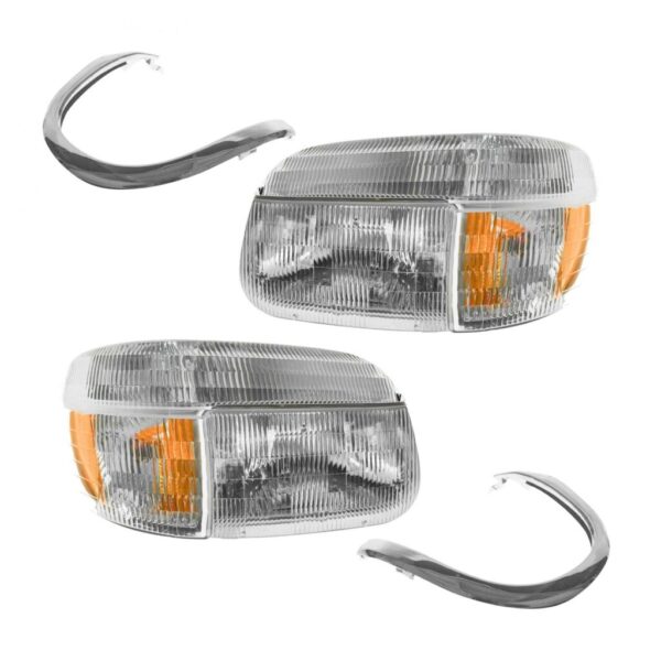 Headlight Lamp Bezel Parking Marker Light Set of 6 for 95-01 Ford Explorer New