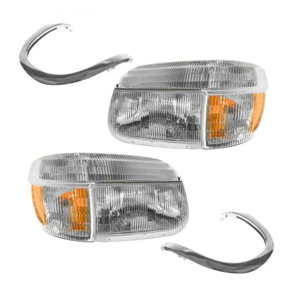 Headlight Lamp Bezel Parking Marker Light Set of 6 for 95-01 Ford Explorer New