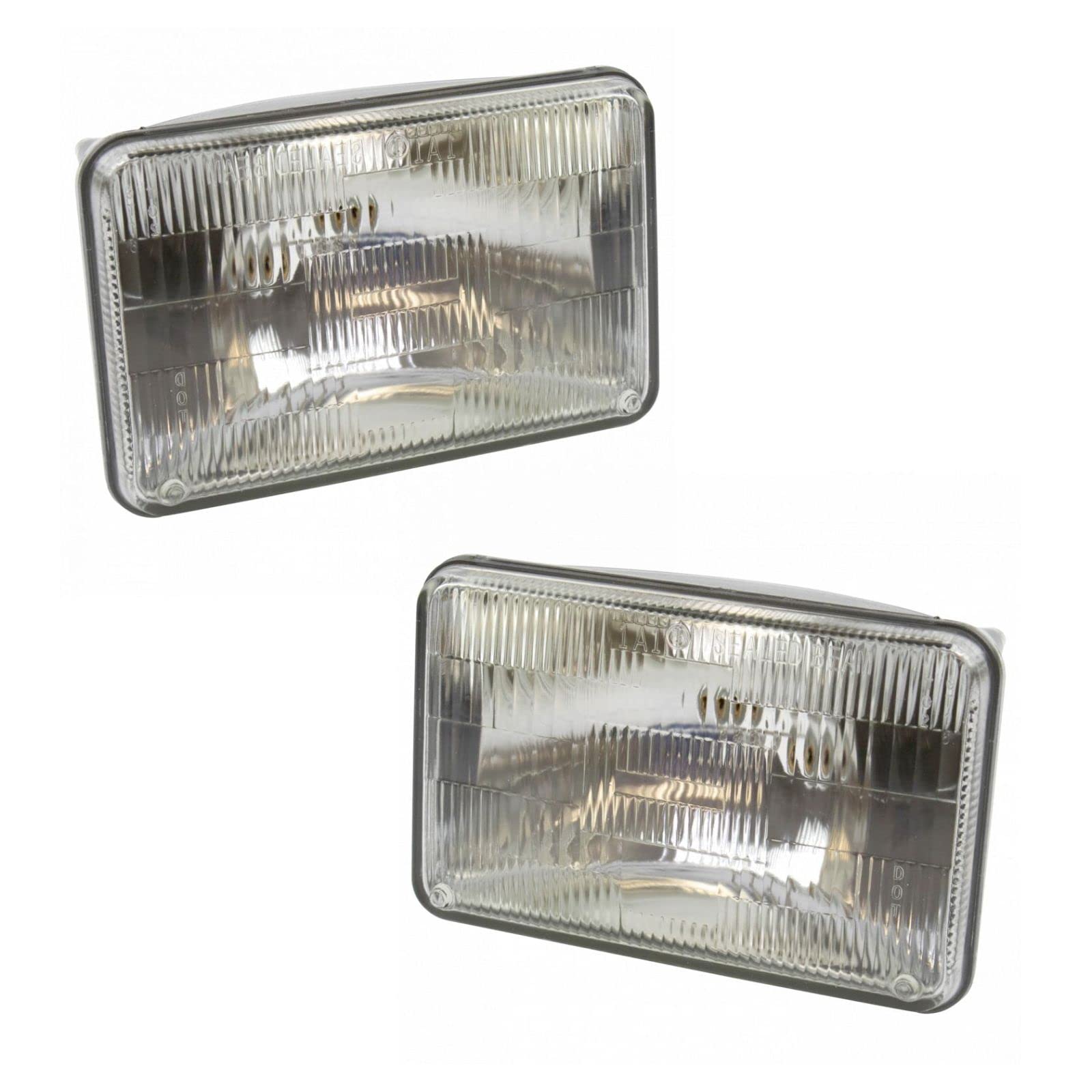 Halogen Sealed Beam Headlight Headlamp Pair 6 1/2" by 4 1/4"