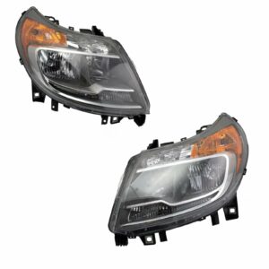Halogen Headlight Headlamp LH & RH Kit Pair Compatible with Ram Promaster Truck Van