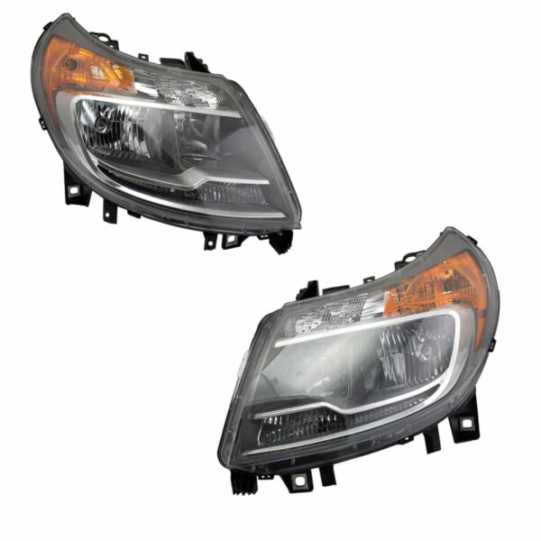 Halogen Headlight Headlamp LH & RH Kit Pair Compatible with Ram Promaster Truck Van