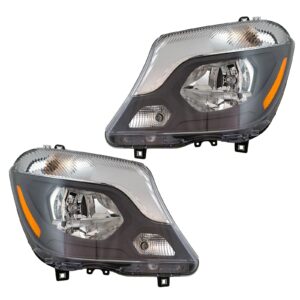 Halogen Headlight Lamp Assembly Left Right Pair Compatible with Mercedes Benz Sprinter