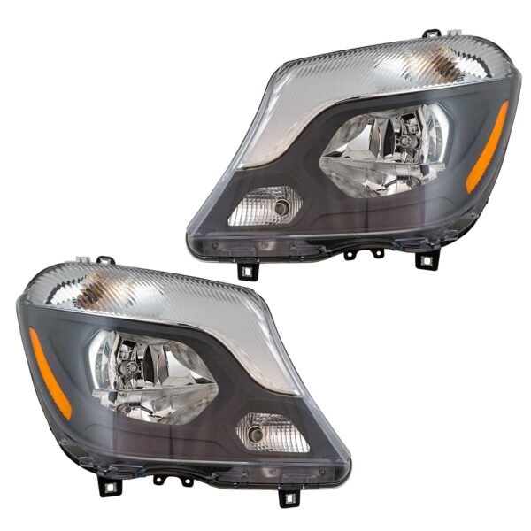Halogen Headlight Lamp Assembly Left Right Pair Compatible with Mercedes Benz Sprinter