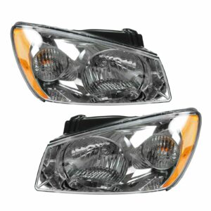 Headlights Headlamps Left & Right Pair Set For 04-06 Kia Spectra 4 Door Sedan