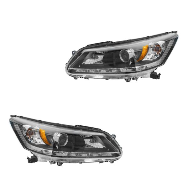 Headlights Headlamp Halogen Left & Right Pair Set for 13-14 Honda Accord EX-L V6