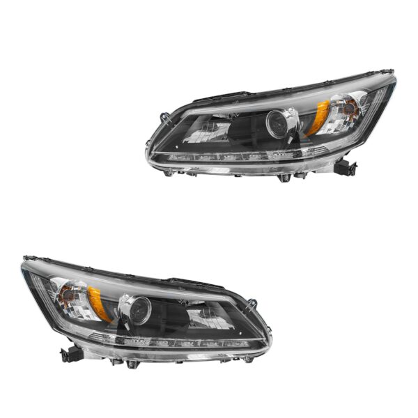 Headlights Headlamp Halogen Left & Right Pair Set for 13-14 Honda Accord EX-L V6