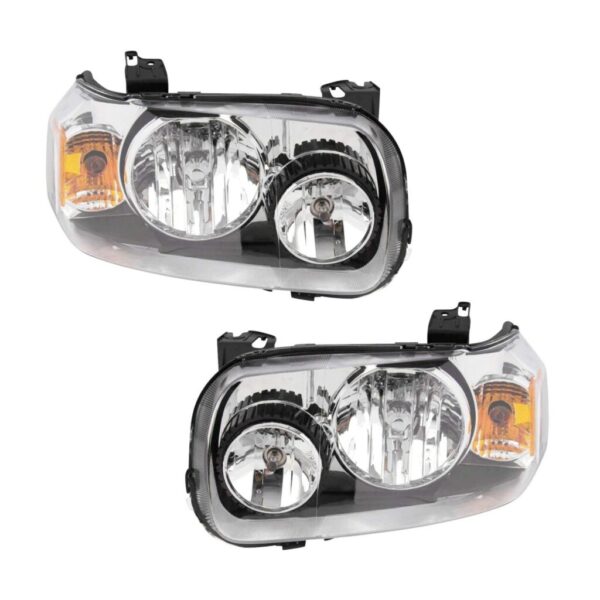 Headlights Headlamps Pair Set Left & Right for 05-07 Ford Escape