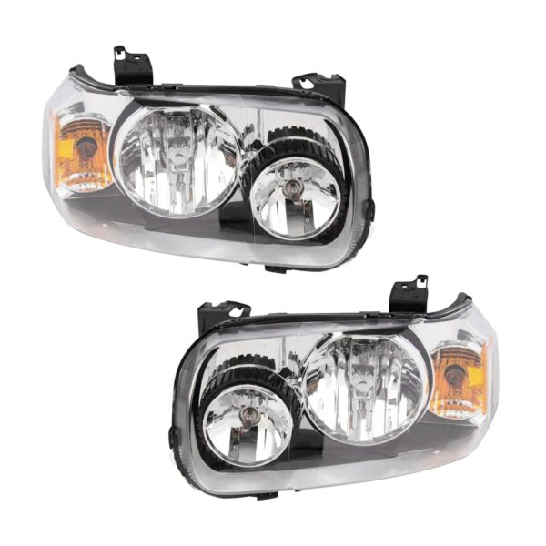 Headlights Headlamps Pair Set Left & Right for 05-07 Ford Escape