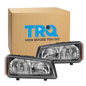 TRQ HLA95293 (2 Piece) OE Factory Style Replacement Headlights Assembly Set Driver and Passenger Side Compatible with 2003-2007 Chevrolet Chevy Silverado 1500 2500 3500 2003-2006 Avalanche