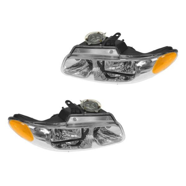 Quad Headlights Headlamps Left & Right Pair Set for 2000 Grand Caravan Voyager