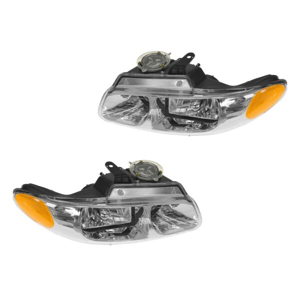Quad Headlights Headlamps Left & Right Pair Set for 2000 Grand Caravan Voyager
