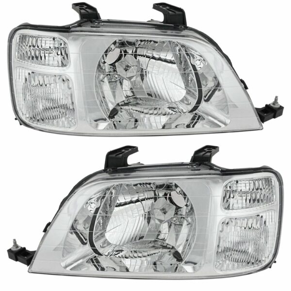 Headlights Headlamps Left & Right Pair Set for 97-01 Honda CR-V