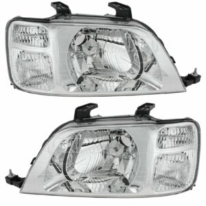 Headlights Headlamps Left & Right Pair Set for 97-01 Honda CR-V