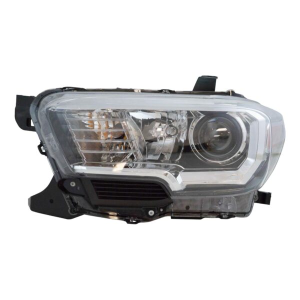 Halogen Headlight Headlamp w/ Black & Chrome Housing LH Compatible with Tacoma Pickup Truck