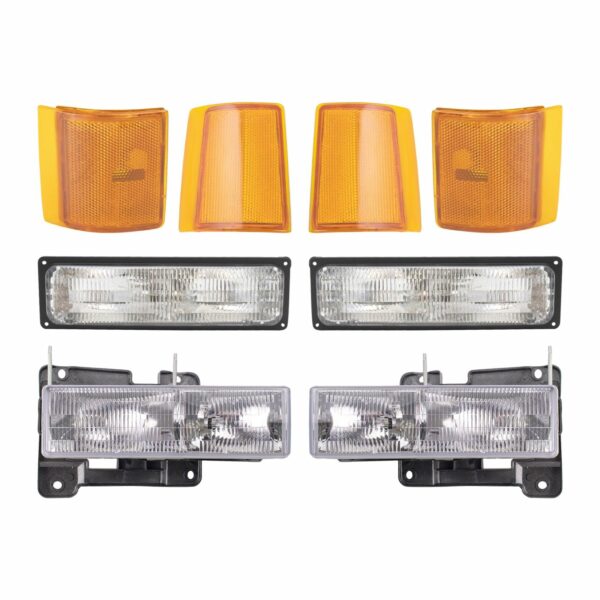 Headlight Assembly Compatible With 1994-2000 GMC C/K1500 C/K2500 C/K3500 Suburban Yukon Driver and Passenger Side