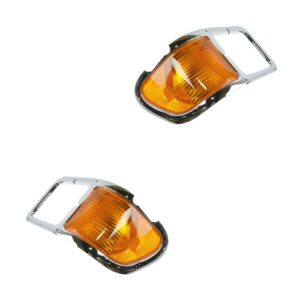 Turn Signal Light Lamp w/ Bezel Pair LH & RH Chrome for Ford F650 F750 New