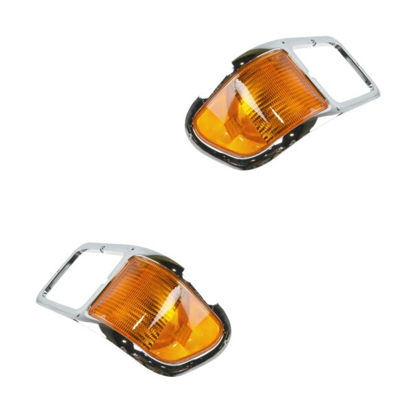 Turn Signal Light Lamp w/ Bezel Pair LH & RH Chrome for Ford F650 F750 New