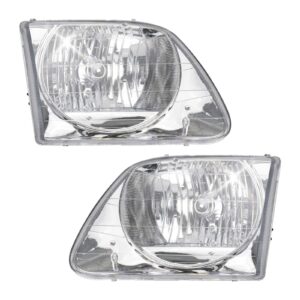 Headlight Set Compatible with 2001-2003 Ford F-150 2004 F-150 Heritage