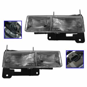 Headlamps Headlights Left LH & Right RH Pair Set of 2 for Chevy Pickup Truck