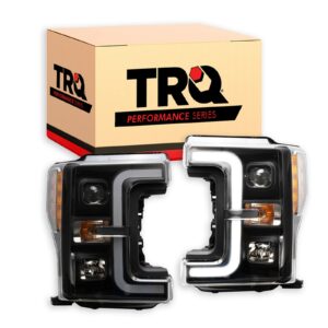 TRQ Performance Headlight Set Fits 17-19 Ford F-250 Super Duty F-350 Super Duty