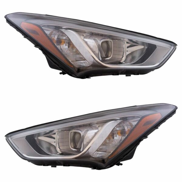 Headlight Headlamp Halogen Left & Right Pair Set for 13-14 Santa Fe Sport