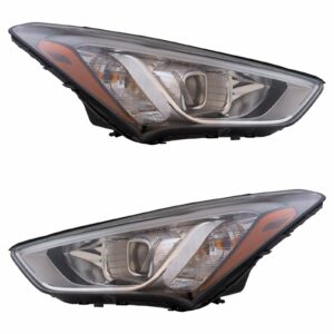 Headlight Headlamp Halogen Left & Right Pair Set for 13-14 Santa Fe Sport