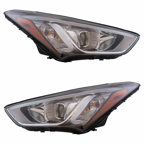 Headlight Headlamp Halogen Left & Right Pair Set for 13-14 Santa Fe Sport