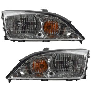 Front Headlights Headlamps Lights Lamps Pair Set LH/RH for 05-07 Ford Focus ZX4