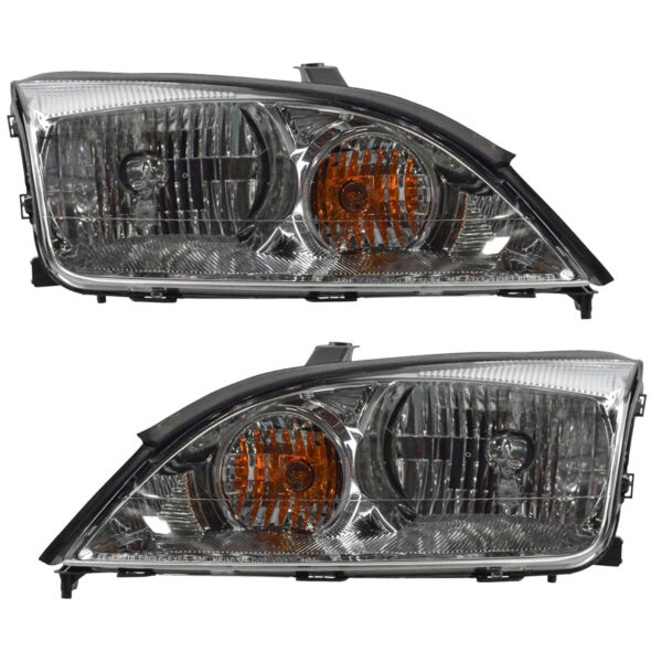 Front Headlights Headlamps Lights Lamps Pair Set LH/RH for 05-07 Ford Focus ZX4