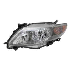 Headlight Headlamp w/ Black Housing Driver Side LH Left for 09-10 Toyota Corolla