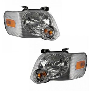 Headlight Lamp Assembly Pair LH Driver & RH Passenger Sides Direct Fit for 06-10 Ford Explorer